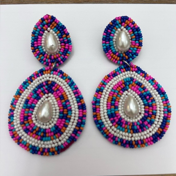 unbranded Jewelry - Colorful Beaded Drop Earrings